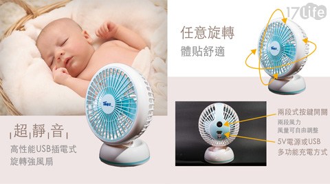 【羅蜜歐】USB插電式旋轉強電風扇 EF-0802