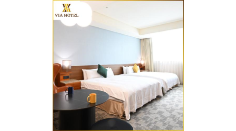 三重【丰居微風館】平日不指定四人房住宿券+免費延退1小時(MO25)