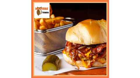 【美食餐飲】竹北【HOOTERS】歡樂午餐【西部牛仔堡】個人套餐（含主餐+10款可續杯飲料）